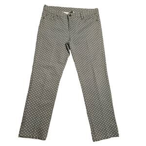 Garnet Hill Gray Polka Dot Straight Leg Jeans - Size 10